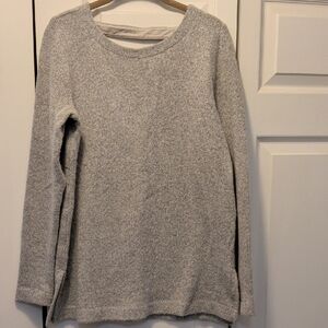 LOFT Cozy Gray Sweater Open Back